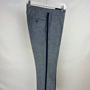 J.crew Ludlow Slim Navy Cotton Chambray Tuxedo Pants, 29W 30L